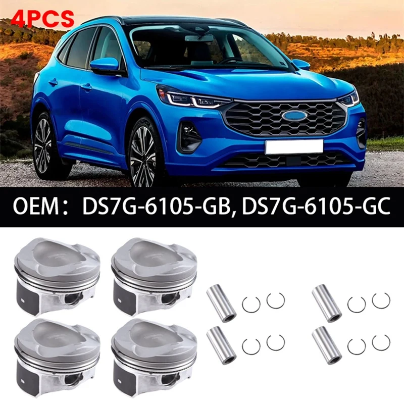 

4Pcs Engine Pistons Set & Rings Replacement Accessories For Ford KUGA 1.5 MONDEO 1.5 TAURUS 1.5T DS7G-6105-GB DS7G-6105-GC