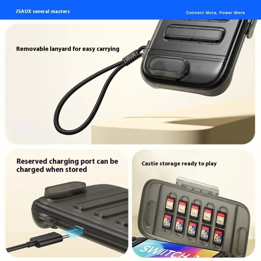 JSAUX Switch2 غلاف حماية صلب لوحدة التحكم في الألعاب ملحقات الألعاب شفافة متكاملة NS2 غلاف من السيليكون حزمة هدية #1