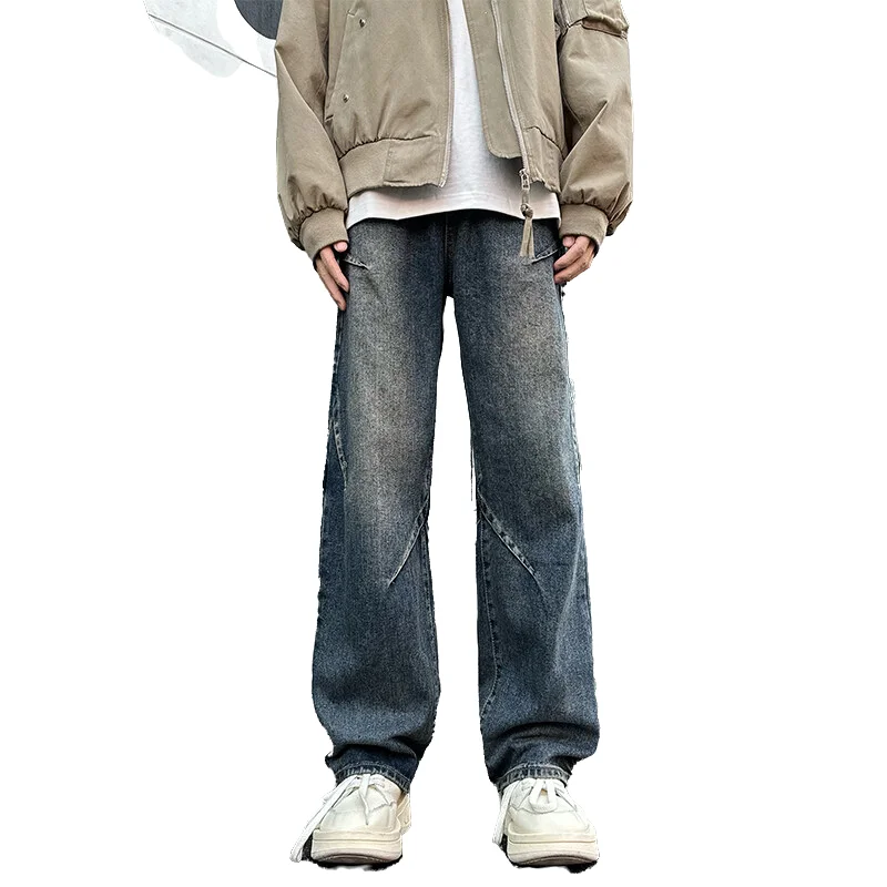 

Men's Trendy Jeans New Spring Autumn Cotton Blend Patchwork Casual Pants Cozy Comfortable Bottoms for Home & City Walks M-5XL