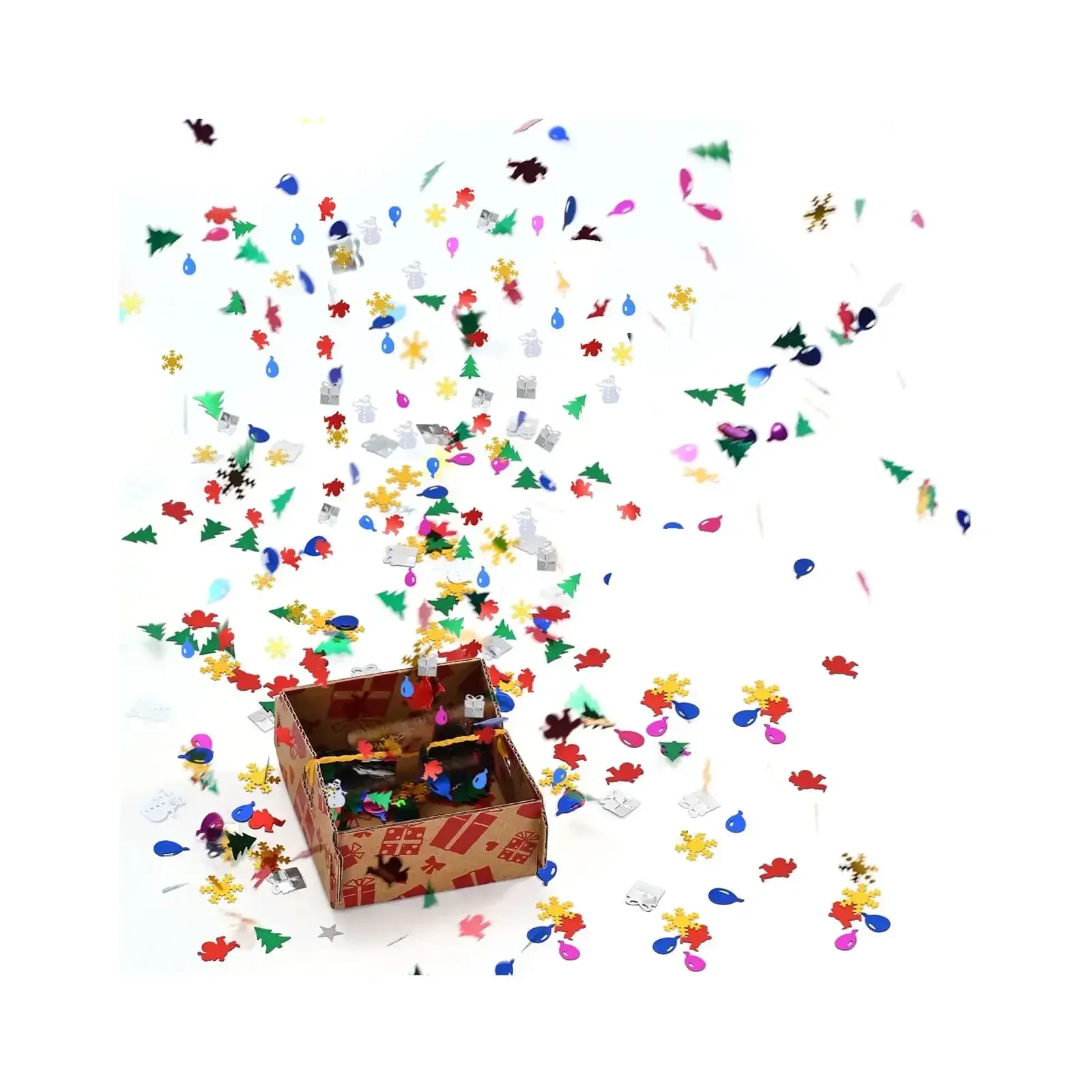 Confetti Surprise Box, Christmas Themed Party Kit - Kids' Birthday Gift & Christmas Present for Ages 4+