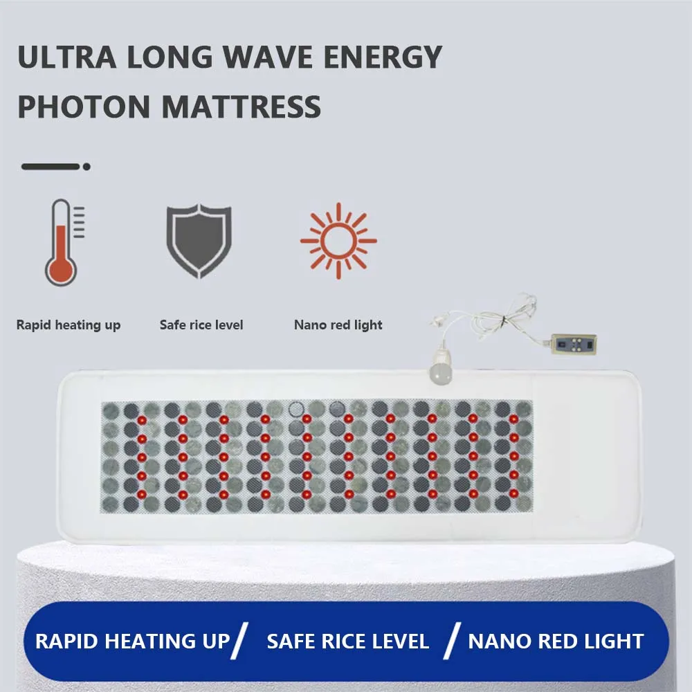 Health Mattress Jade Tourmaline Led Photon Light Heating Physiotherapy Mat Fir Stone Mat