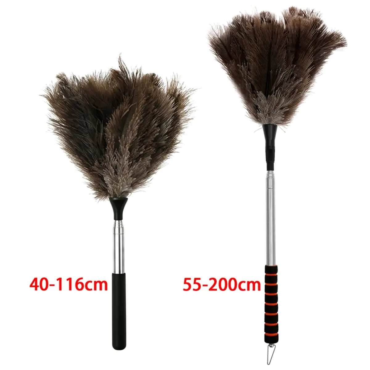 ABPP Extendable Ostrich Duster with Stainless Steel Long Handle Brush Household Dust Cleaning Tools