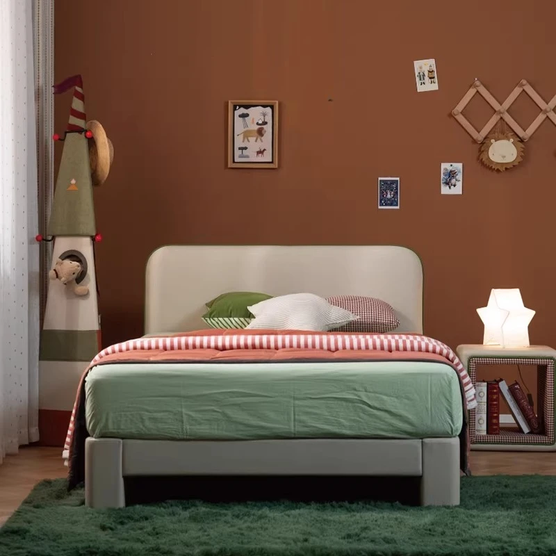 Cookie Italian Light Luxury Single Bed Boy Room Bedroom 1.2m 1.5m Leather Art Bed