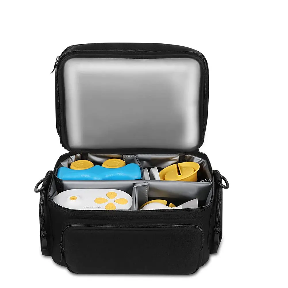 

Wearable Breast Pump Bag Portable Polyester Mesh Zipper Handle Carrying Case Storage Organizer Breast Pump Bag