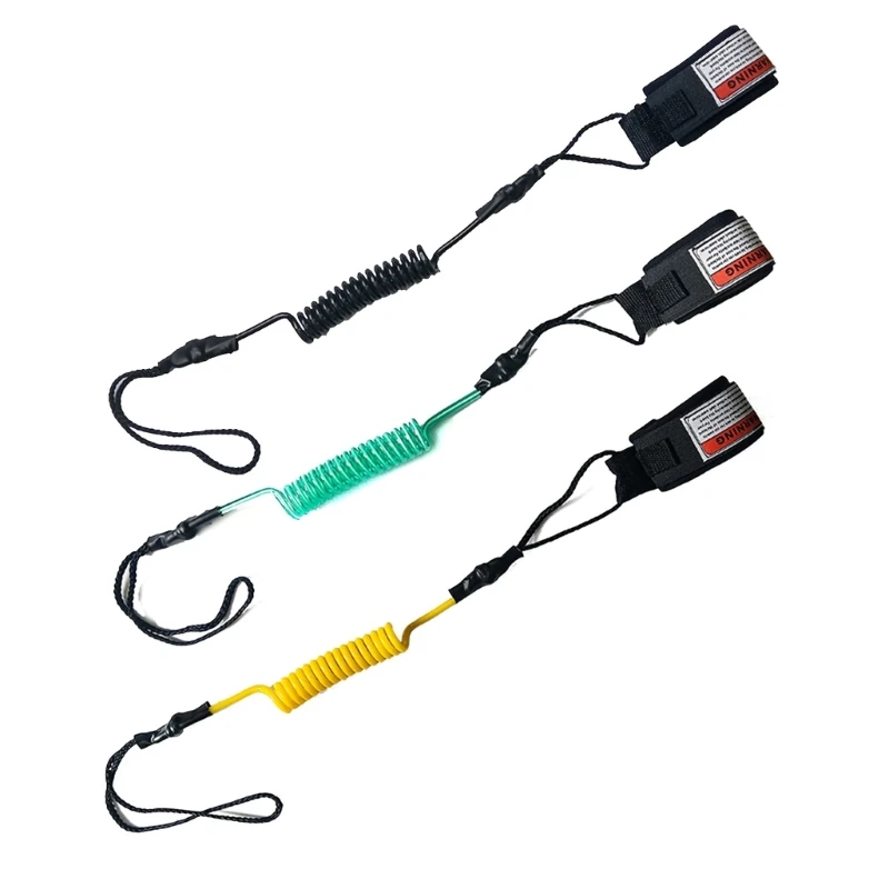 

Coiled Leash Stand-Up Paddle Board Hand Rope Wrist Strap Surfboard Leash for Paddleboard, Shortboard, and Longboards
