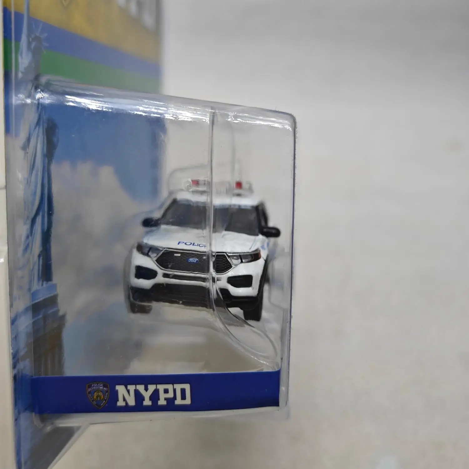 녹색 불빛 1:64 2023 포드 익스플로러 - NYPD 다이캐스트 금속 장난감 자동차 모델 어린이 수집품 선물.