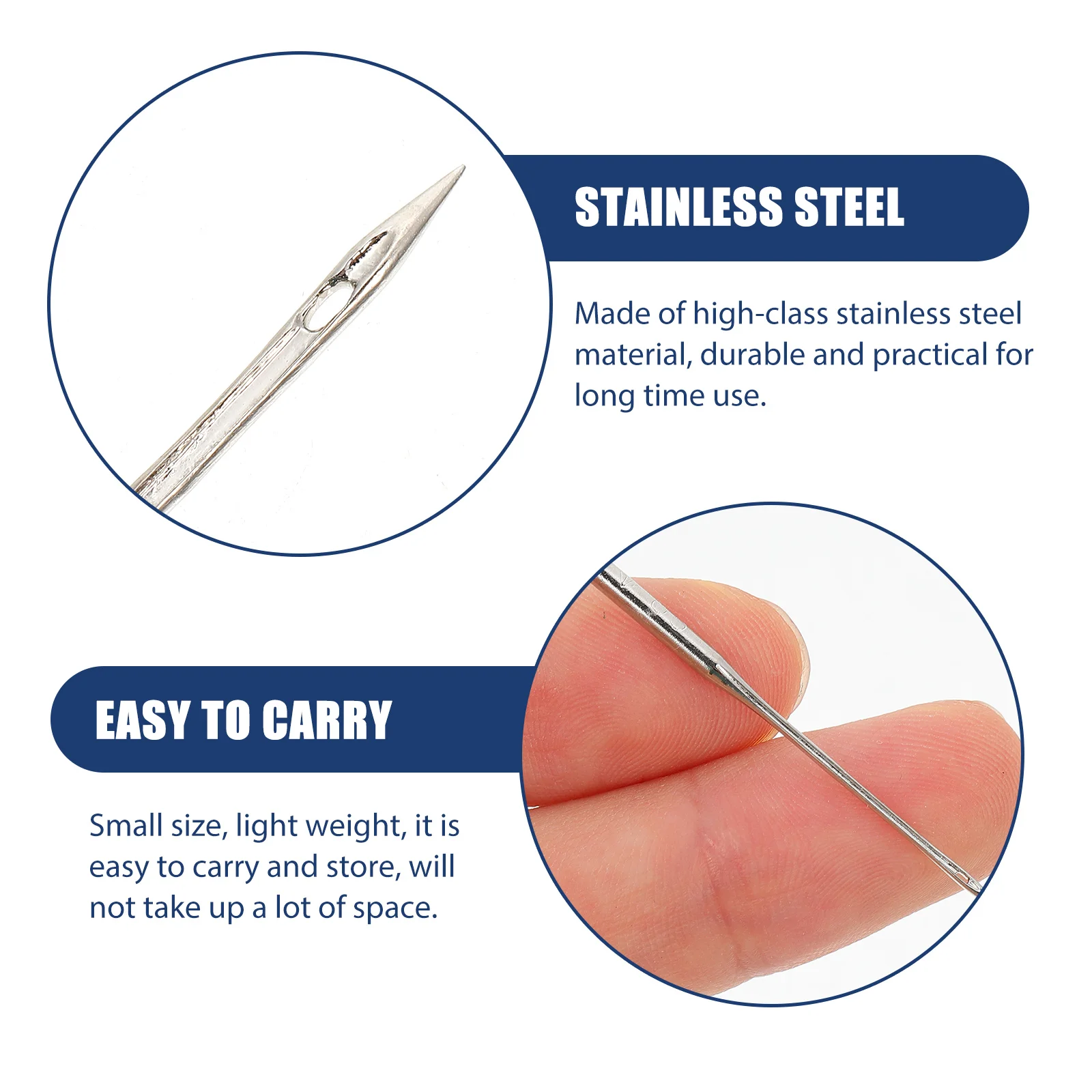 

60pcs Sewing Machine Needles Stainless Steel Durable Universal Sturdy Side Wear-Resistant Fabric Stitching Portable Household