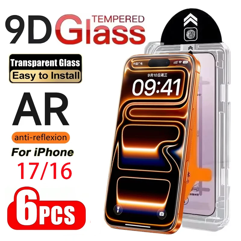 

1-6PCS Oleophobic Coating Screen Protector For iPhone 17 Pro Max 16 15 14 11 13 12 Mini 16e Air XR XS 6 7 8 Plus Tempered Glass