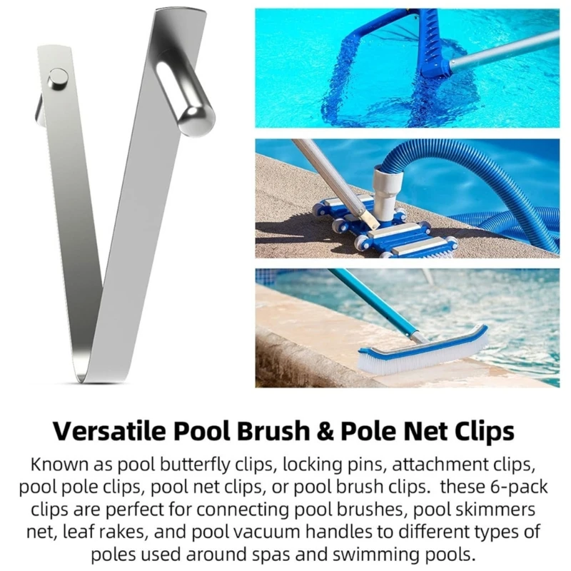 Durability Metal V Clip For Pool Skimmer Accessories Reliable Fastening System J0MC