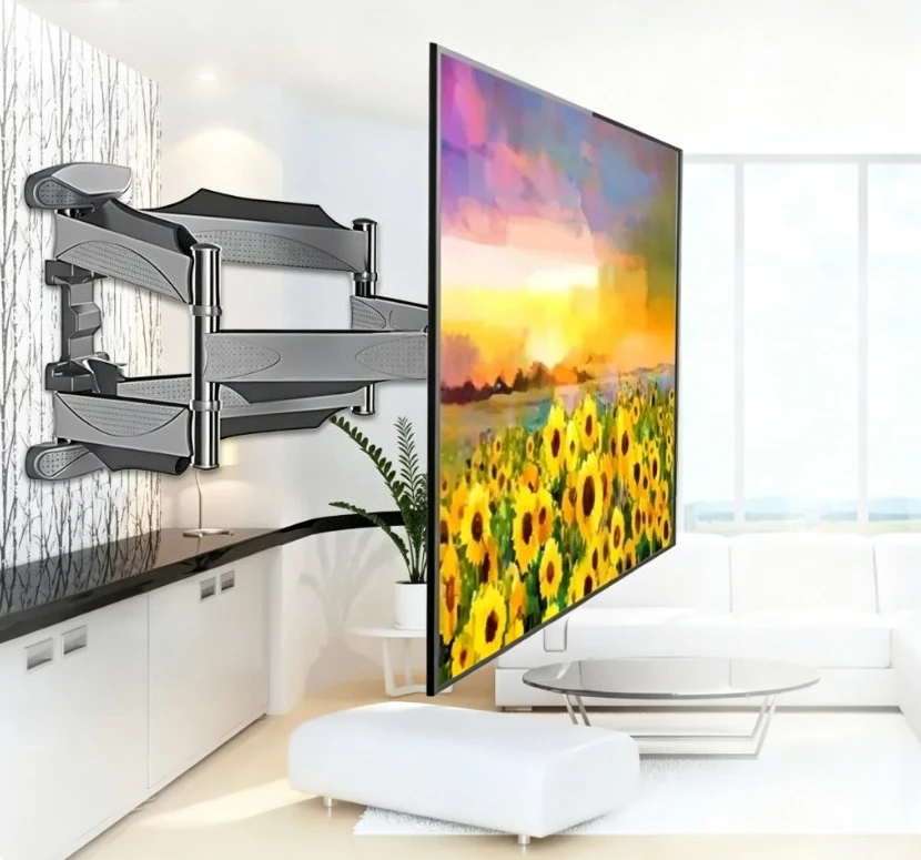 FY Foldable Full Motion TV Wall Mount Bracket 32-55 Inch LCD LED Swivel Tilt Rotating VESA 400x400 Holder