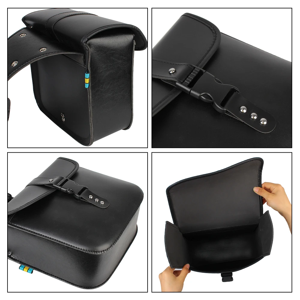 Motorcycle Storage Tool Bag Motor Tail Luggage Suitcase Side Luggage Saddle Bag Motorcycle Riding Travel Tank Bag PU Leather