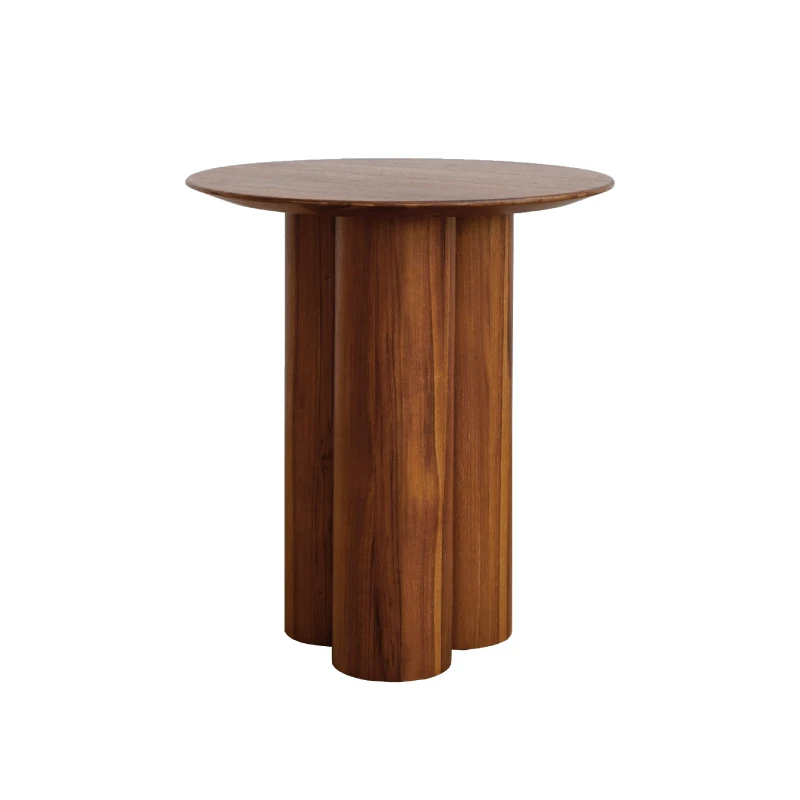 Flying edge table | Teak solid wood carved like a time container, a quiet space beauty | Rounded and unbounded