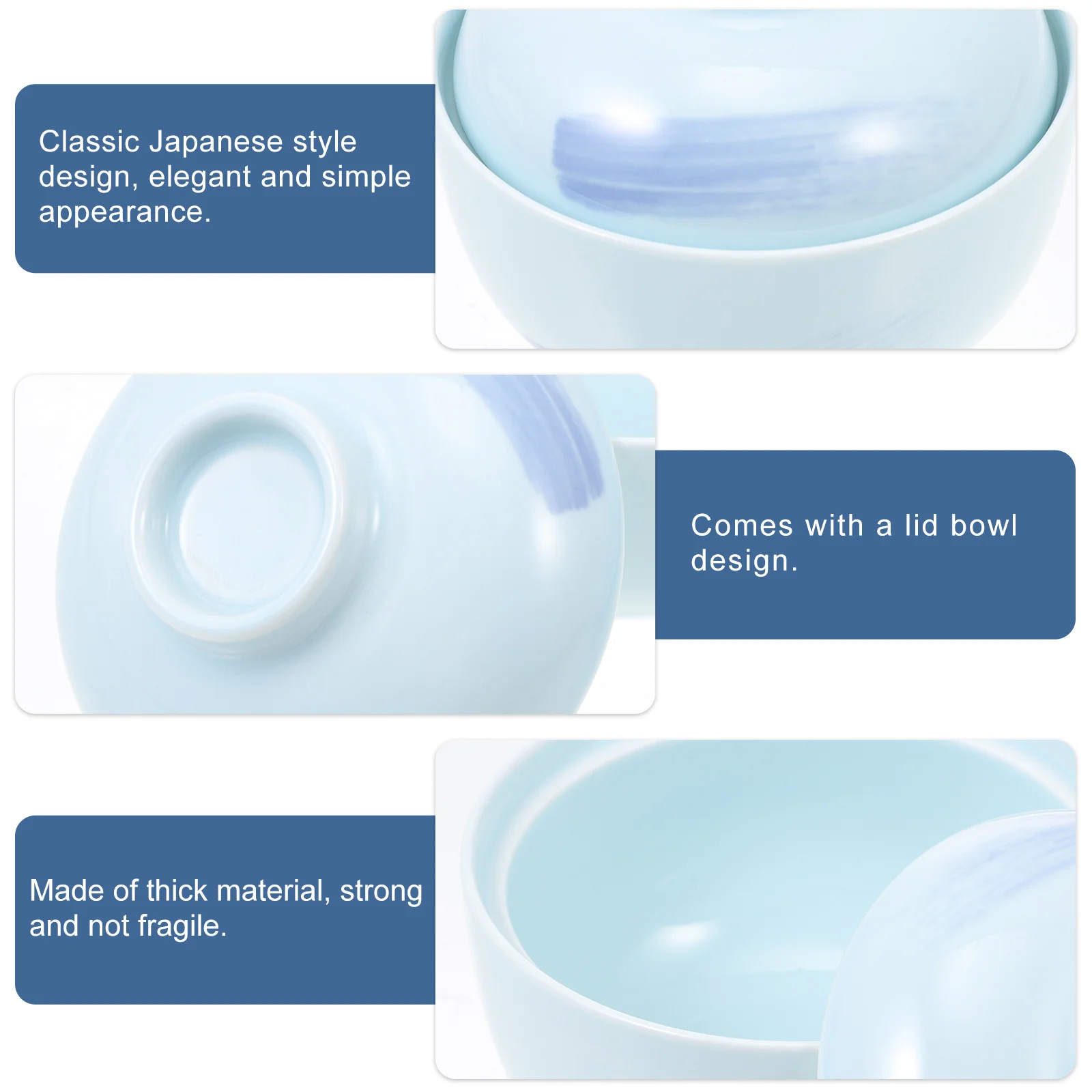 

1Pcs Celadon Stew Pot Japanese Soup Bowl Thickened Ceramic Material Non-Slip Bottom with Lid Heat-Resistant Safe for Kitchen