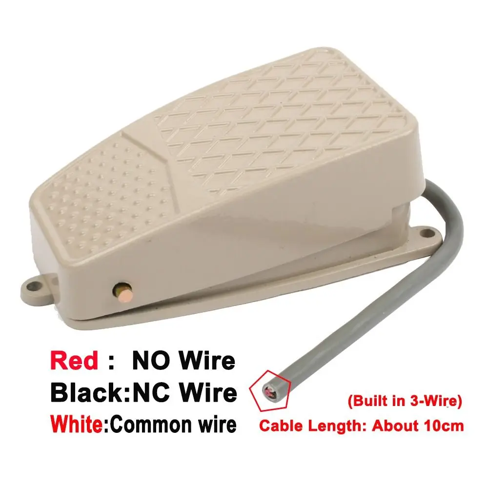 1Pcs EKW-5A-B FS-2 Foot Pedal Switch 5A AC250V Momentary Foot Switch Aluminum Alloy SPDT Momentary Industrial Foot Switch