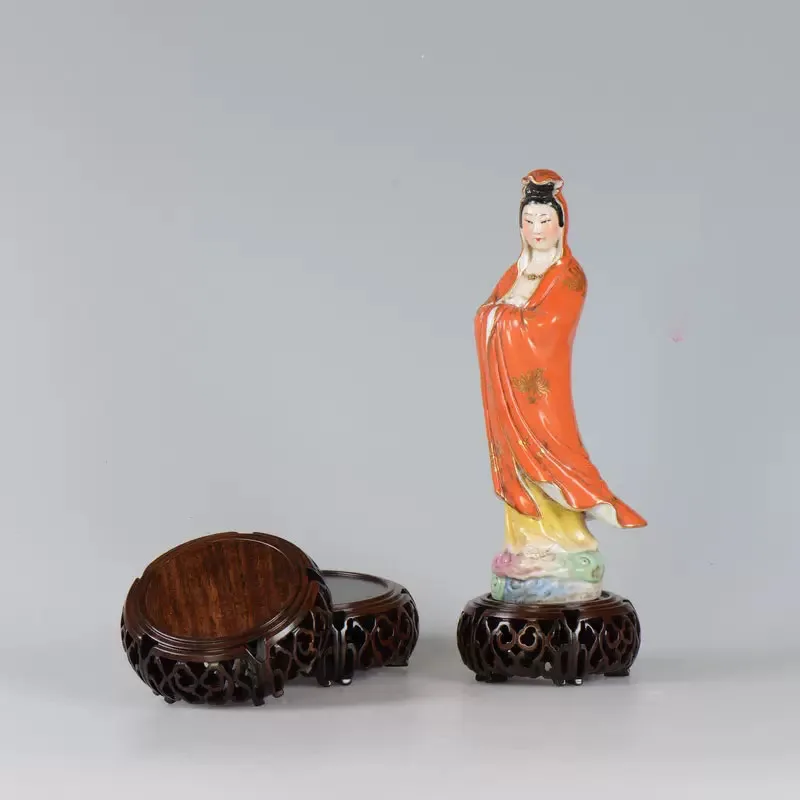 Black sandalwood wood carving, hollowed-out cloud sea,  Buddha statue base, jade, rare stone ornaments, base bracket