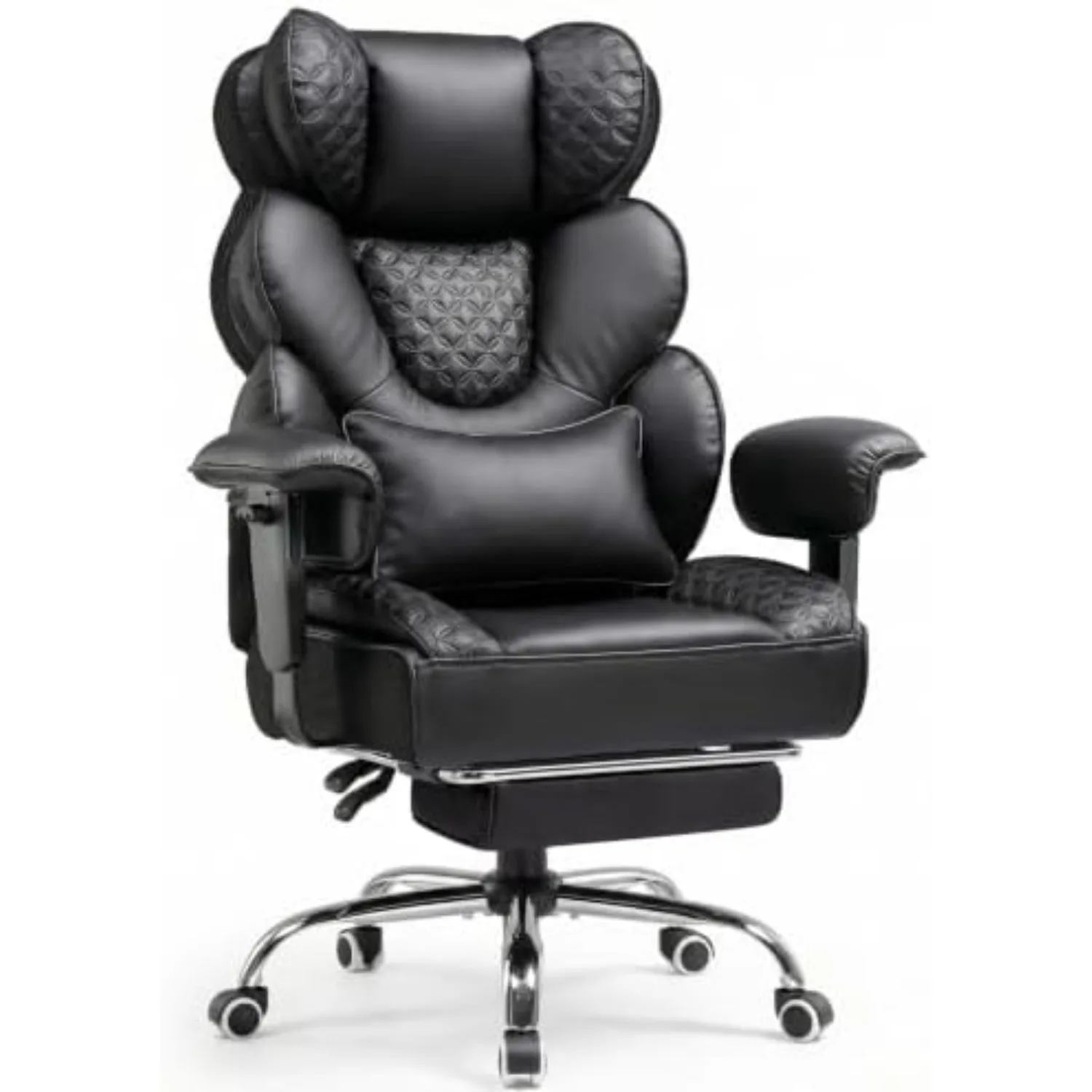 Big and Tall Office Chair with Upgrade Footrest, Heavy Duty Gaming Chair High Back Executive Chair with Spring Lumbar