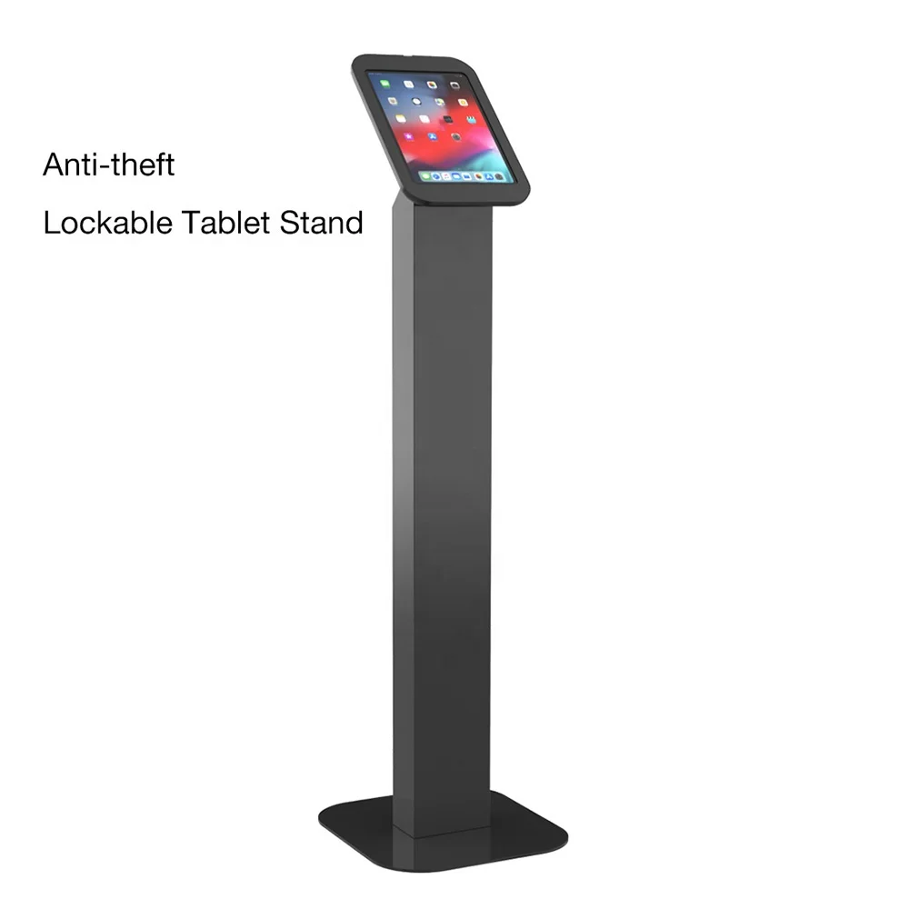 

Floor Stand for iPad Tablets POS Stand Car Show Lockable Tablet PC Kiosk Metal Stand for Exhibition Restaurant Stores