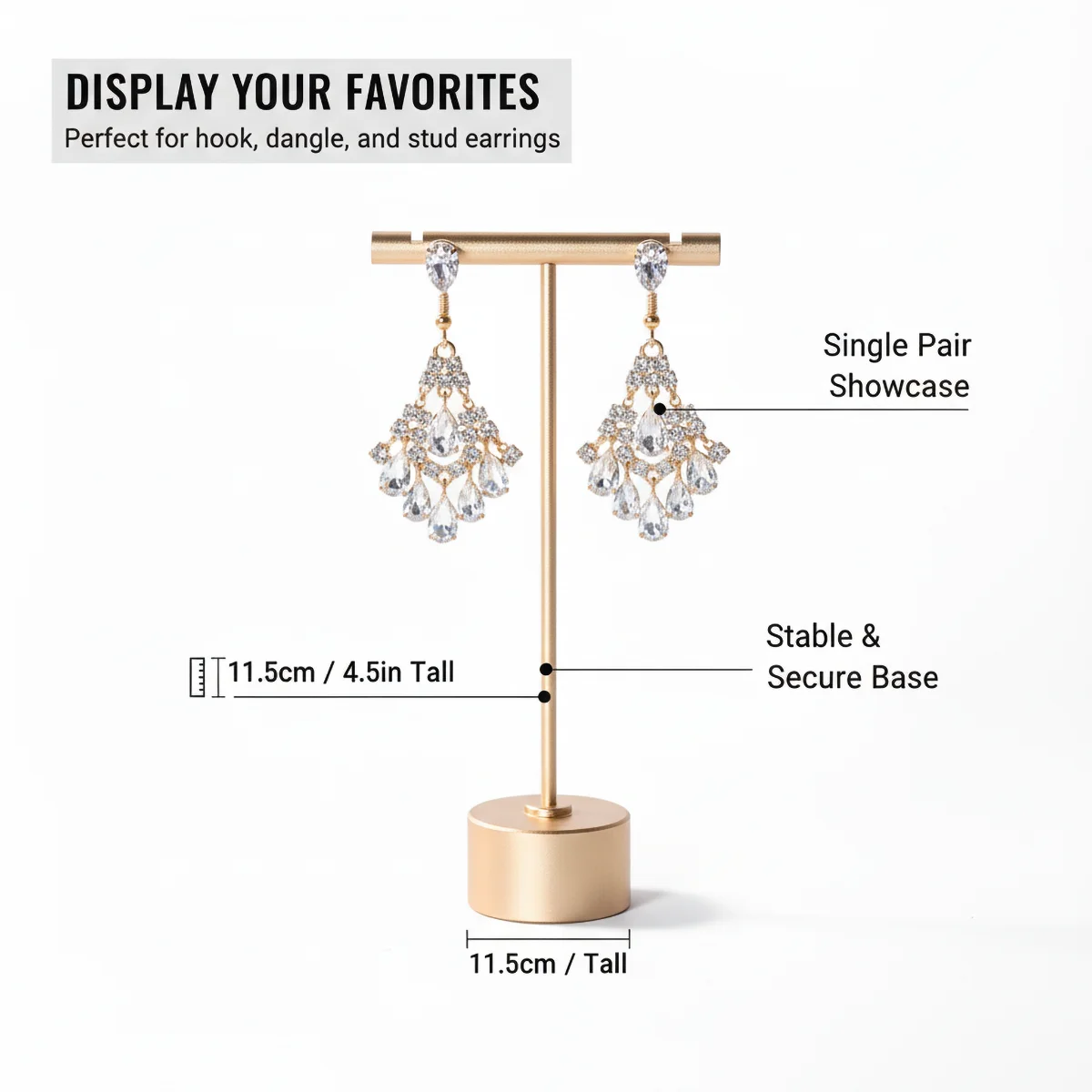 Gold-Plated Stainless Steel Earring Display Stand