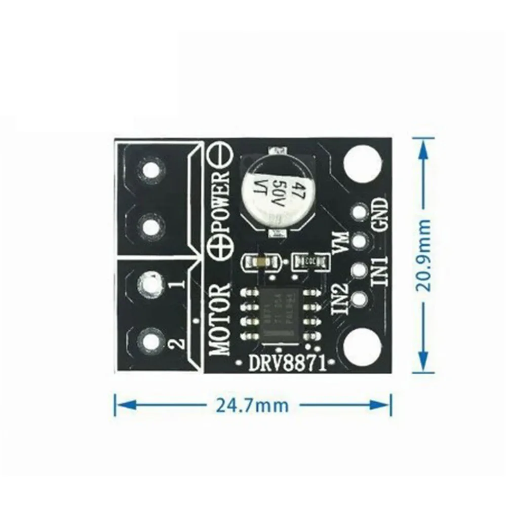 Prototyping Robotics DRV8871 Motor Driver Brushed DC Controller Black 6.5V-45V Operating Voltage Peak 3.6A Current