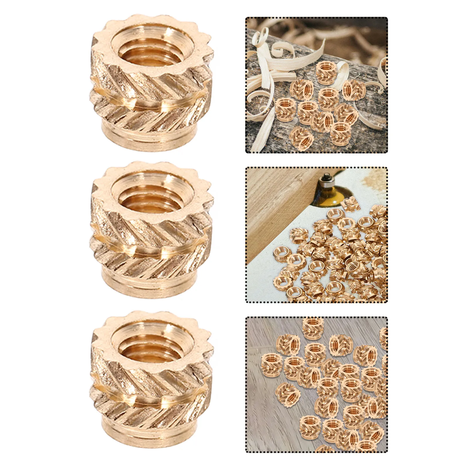 120Pcs Copper Embedment Nut Threaded Insert Heat Set Insert Female Thread Knurled Nut Inserts for Plastic 3D Printing Injection