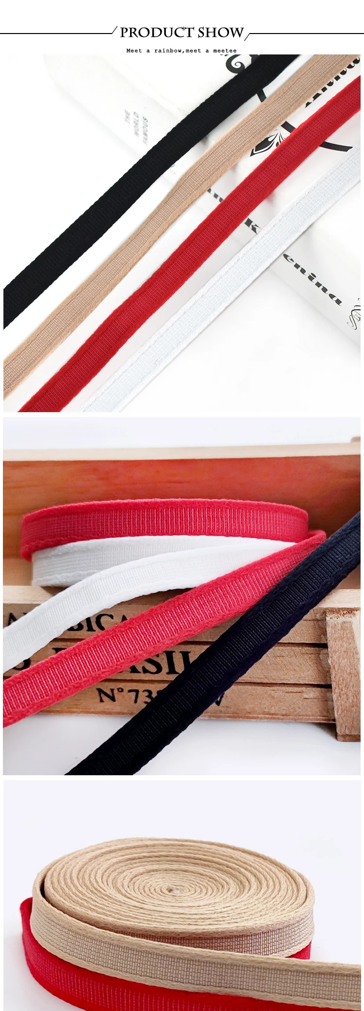 5/10/20M 3/8" 10mm Nylon-Bügelkanalband, Bügel-BH-Band, röhrenförmige Schutzhülle, Spitzenbesatz, Nähzubehör – Detail 10