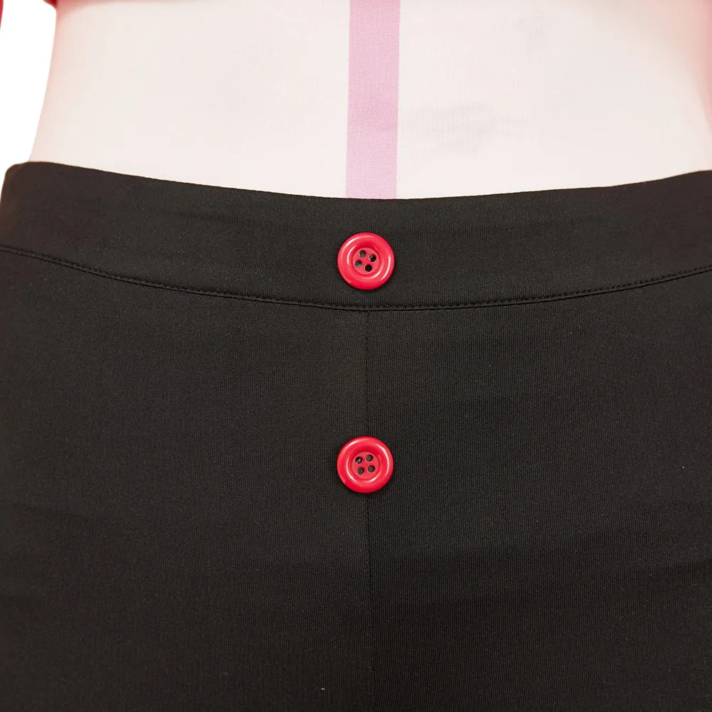 تمويه التلفزيون الجحيم نزل 2 الملاك الغبار تأثيري حلي الوردي أعلى السراويل السوداء الملابس مجموعة النساء هالوين كرنفال لعب الأدوار موحدة