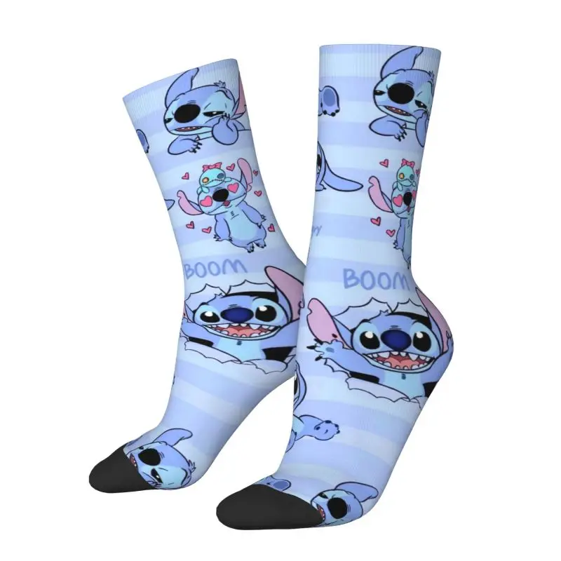 

Custom Cool Stitch Manga Anime Socks Women Men Warm 3D Print Basketball Sports Socks