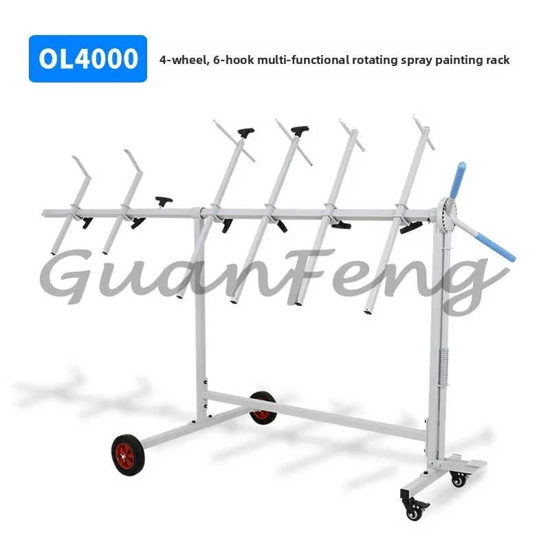 Multifunctional Rotating Paint Stand Metal Sheet Painting Bracket Car Bumper Door & Mobile Tool Hanging Shelf for Automotive Rep