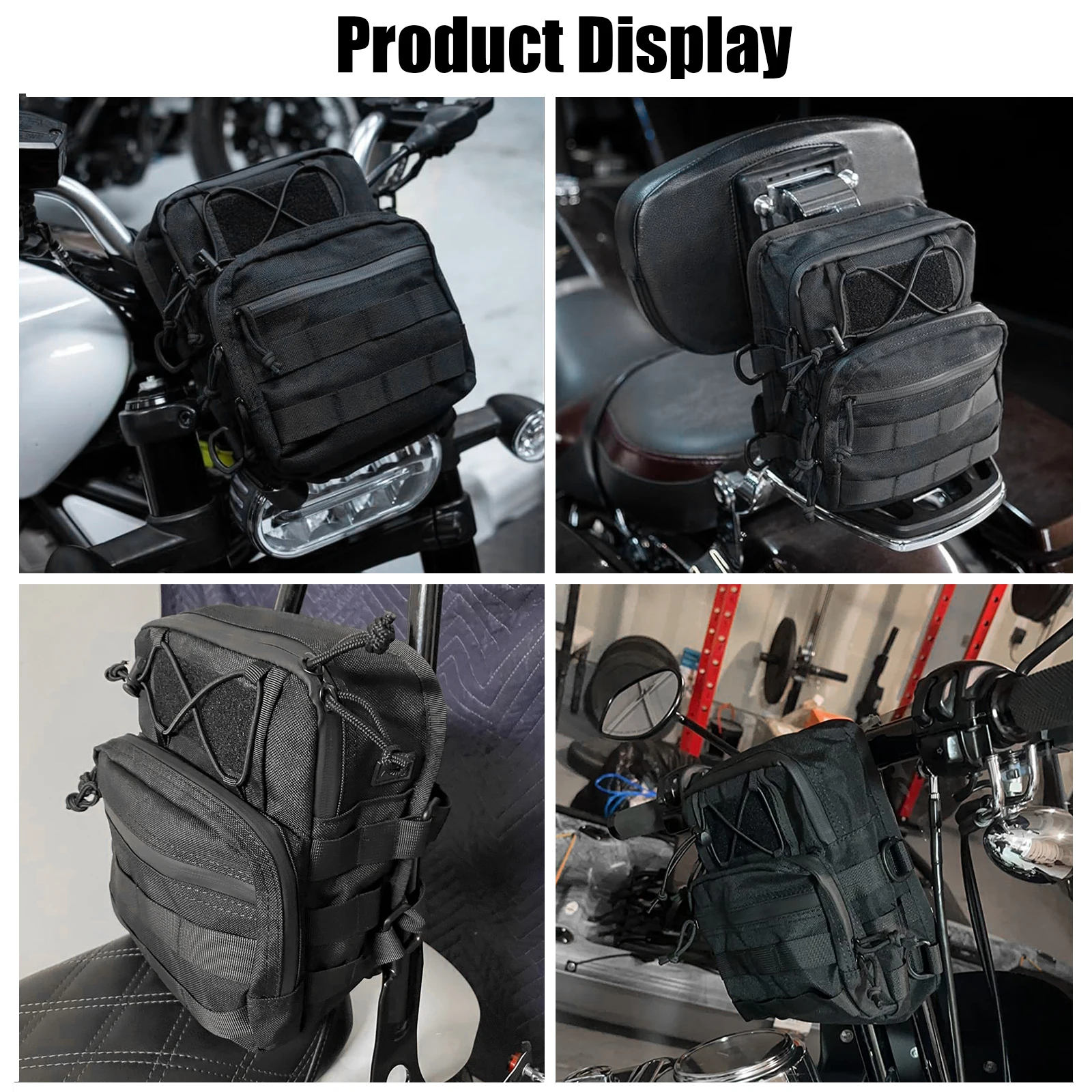 Universal Motorcycle Club Style Utility Molle Traveller Bar Handle T-Bar Bag Handle for Harley Dyna Softail Sportster