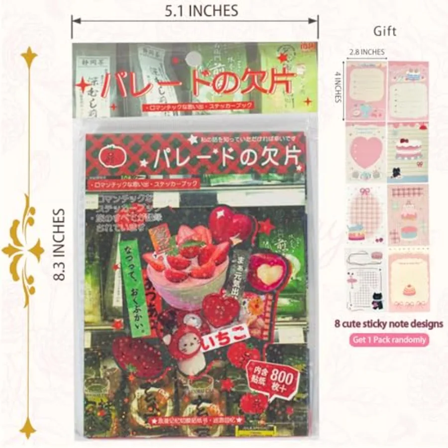Japanese Manga Style Sticker Book: Heisei Retro Kawaii Stickers for Scrapbooking, Journaling - Cute Japan Stationery and Scrapb