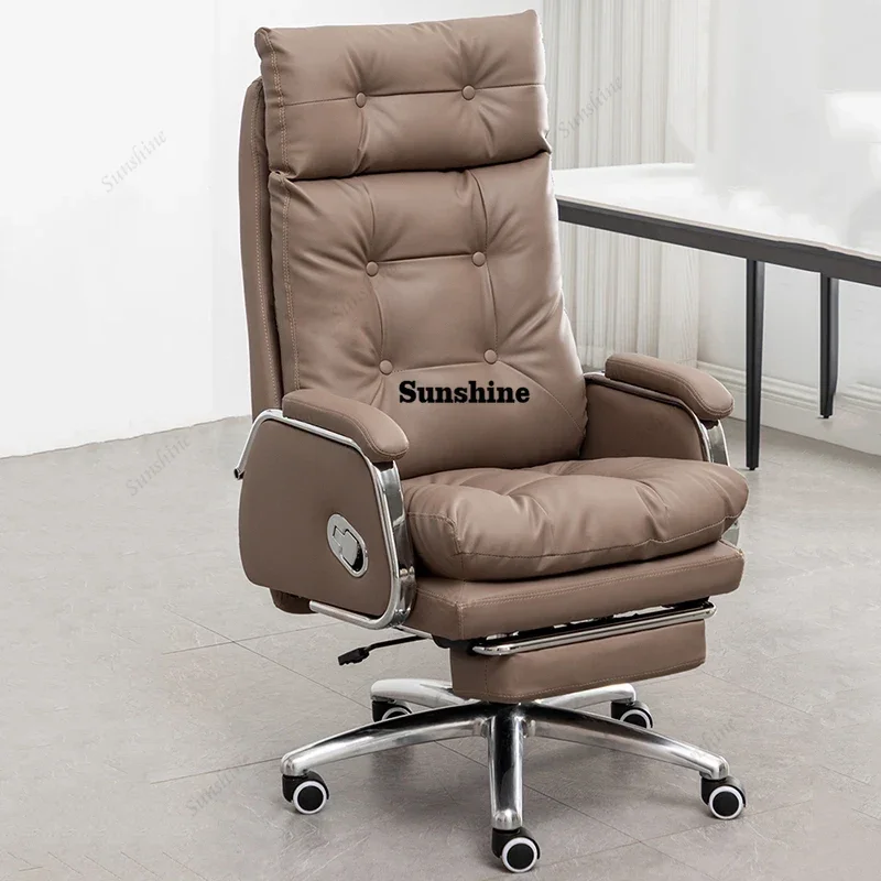 

Leather Wheel Office Chair Adjustable Comfortable Modern Ergonomic Chair Mobile Computer Designer Silla Oficina Salon Furniture