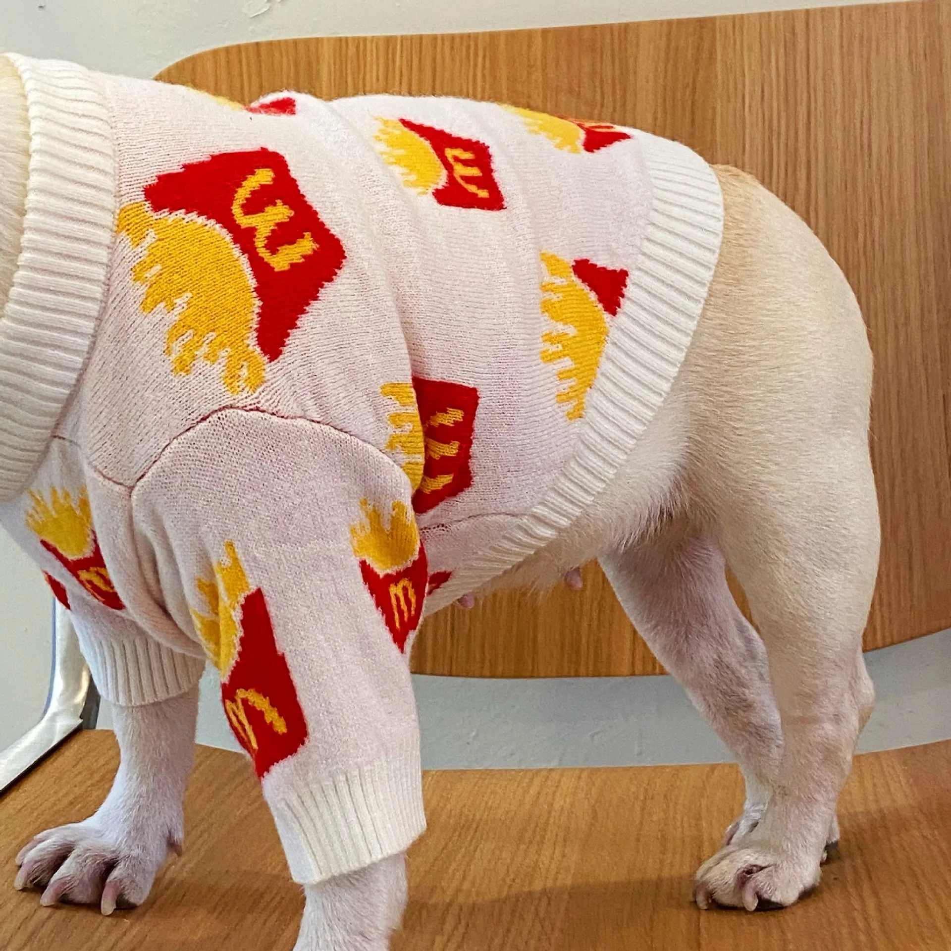 MPK French Fries Sweater Dog Clothes New Series Dog Cute Fries Sweater Also Suitable For Cat