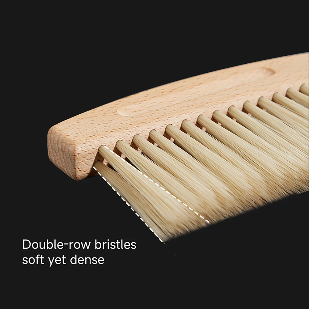 zeroHero Barista Brush Set Black Beechwood Double Row Bristles for Home Office Commercial Coffee Bar Cleaning Tools Pro Kit Xx