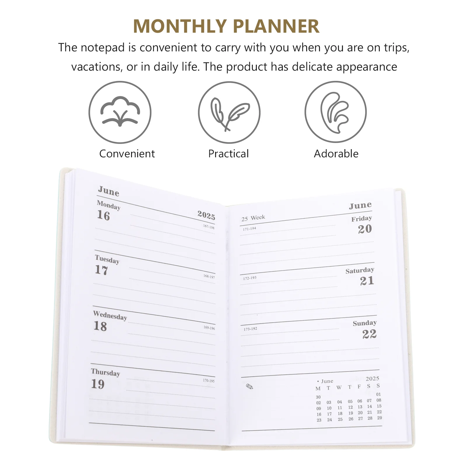 2025 Weekly Agenda Book Notepad Notebooks Thin Section Writing Pocket Calendar Paper Dairy Schedule Plan Work
