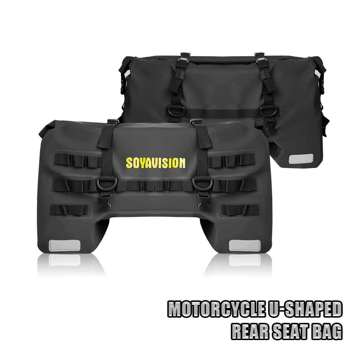 Waterproof Motorcycle Rear Seat Bag Travel Luggage Bag 50L Motorcycle Powersports Tail Bag Panniers Riding Helmet Bag