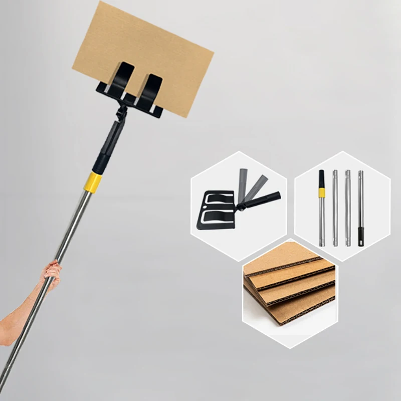 Baffle Holder With Extension Pole 180 Degree Rotation For Paint Color Separation Prevent Splashing Detachable Cleaning Tools