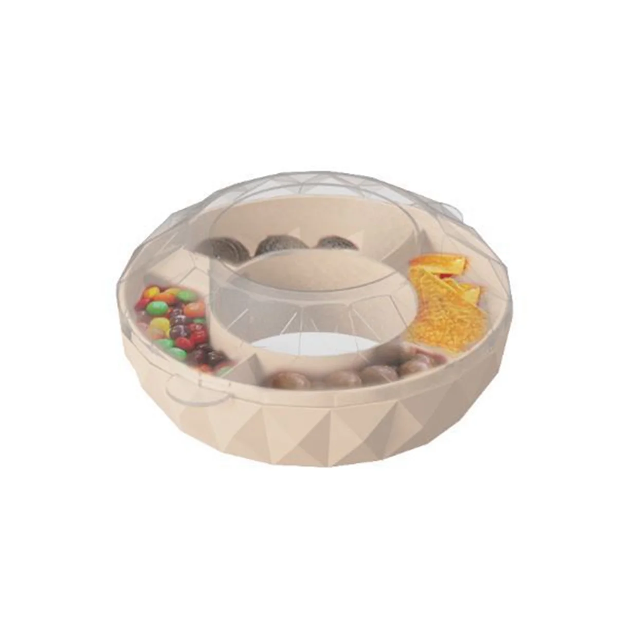 Snack Bowl for Stanley 40Oz Cup with Handle Reusable Snack Tray with 4 Compartment Snack Bowl -Cream Color