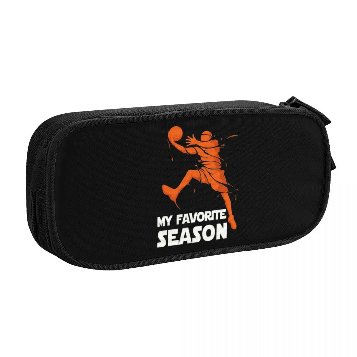 Custom Kawaii My Favorite Activity Is Basketball Pencil Case for Girls Boys Big Capacity Sports Pencil Box School Supplies