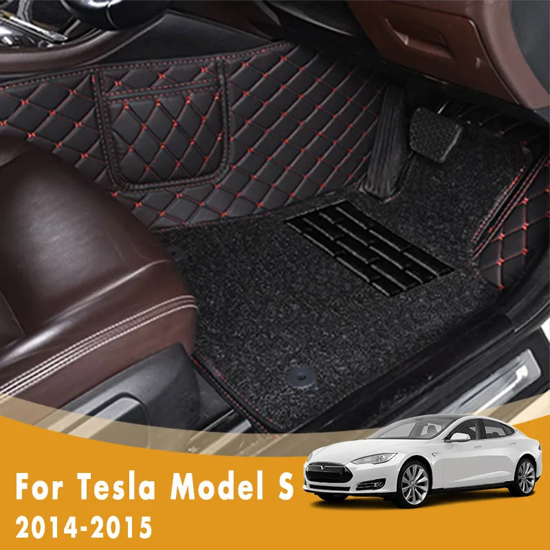 

RHD Carpets For Tesla Model S 2015 2014 Luxury Double Layer Wire Loop Car Floor Mats Auto Interiors Accessories Styling Rugs