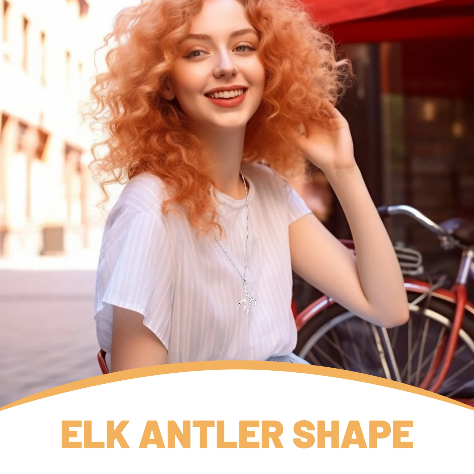 

Christmas Antler Necklace Xmas Antlers Jewelry Festival Decorate Lovely Eye-Catching Simple Generous Design Smooth Lines