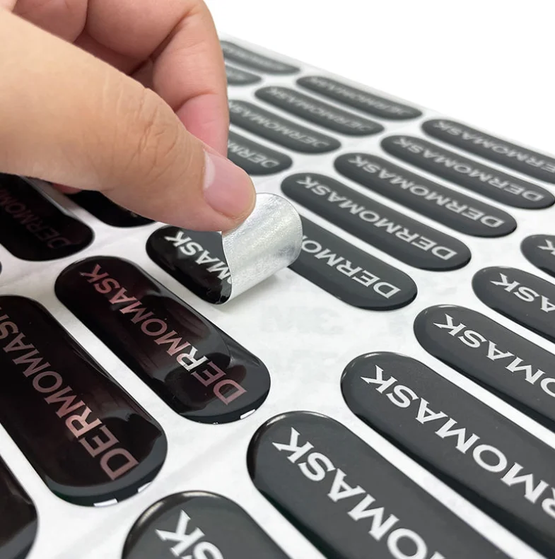 Customized high-definition printed crystal dome epoxy logo sticker, durable and scratch resistant 3D resin label