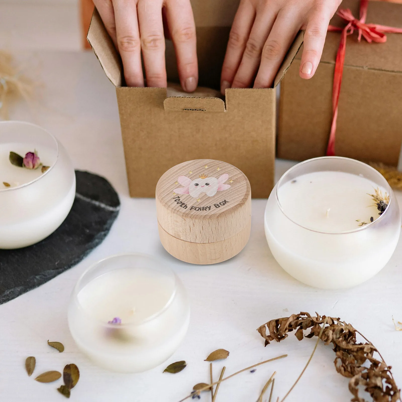 

Baby Tooth Keepsake Box Solid Wood Lost Teeth Storage Fairy Box Kids First Tooth Organizer Large Capacity Holder