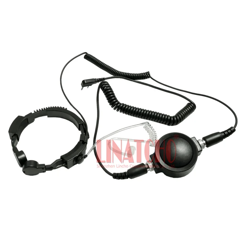 

Heavy Duty Big PTT Walkie Talkie Earphone with Throat Mic for 888S UV-5R TK Radio K-type Connector