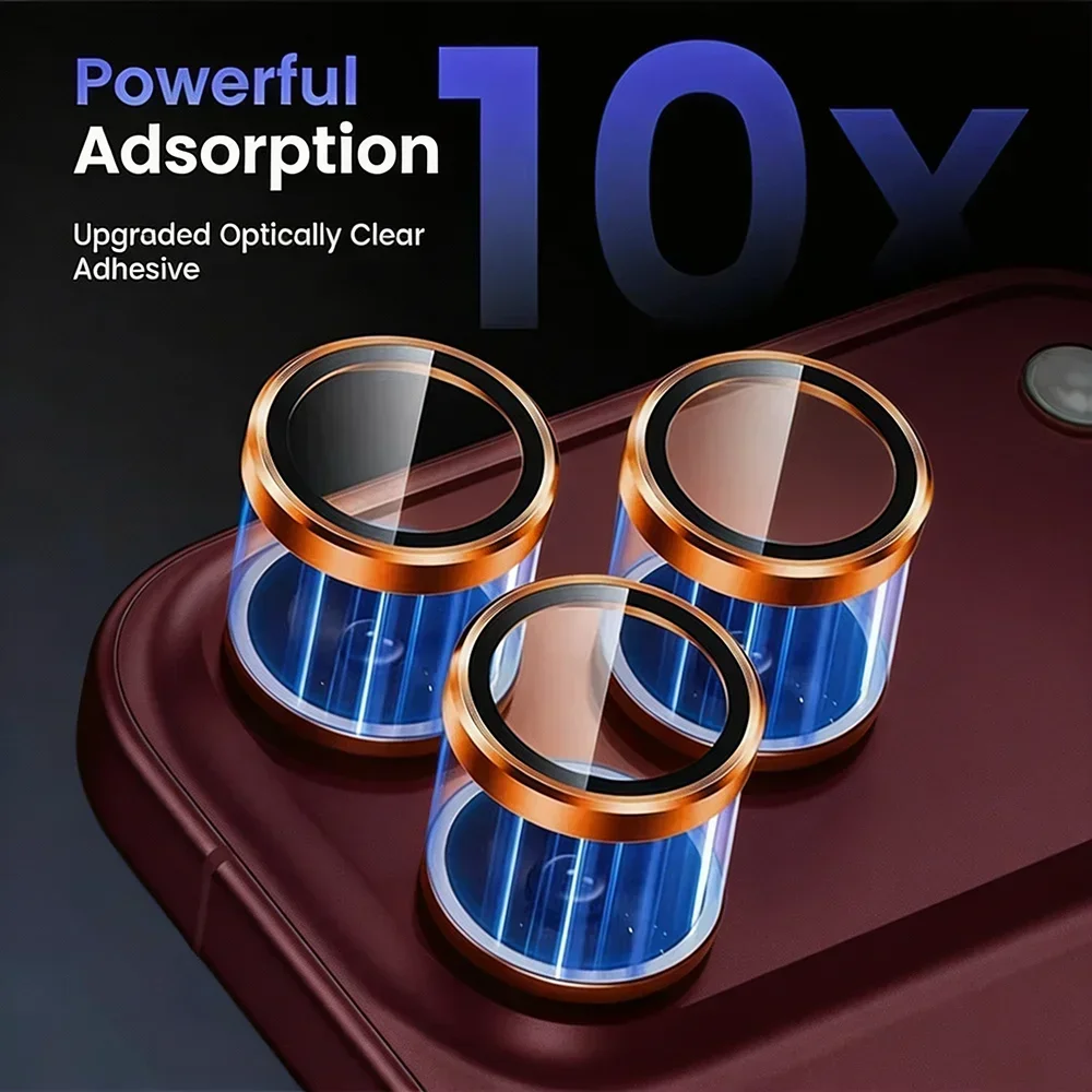 3-2Pcs Metal Lens Protector Glass For IPhone Duo 18 17 16 Pro Max Back Camera Lens Protection Film For IPhone 16 Plus