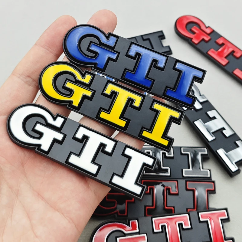 ثلاثية الأبعاد شعار معدني GTI سيارة الجبهة مصبغة شارة شعار لفولكس واجن بولو نوع 9N3 6R AW جولف 4 5 6 8 MK3 MK4 MK5 MK6 اكسسوارات السيارات