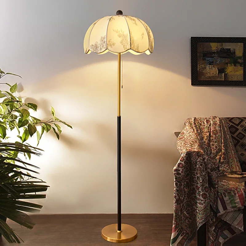 Hongcui Contemporary Floor Lamp Retro Art Bedroom Living Room Beside The Sofa LED Villa Hotel Decorative Standing Light