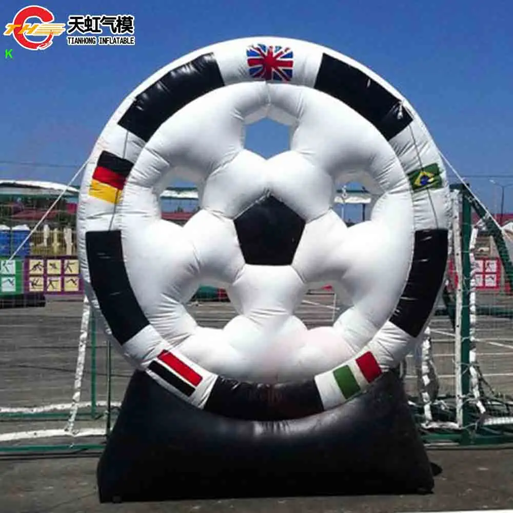 Placa de dardo inflável de futebol, envio rápido, com bandeiras, impressão ao ar livre, tiro de futebol, jogos esportivos