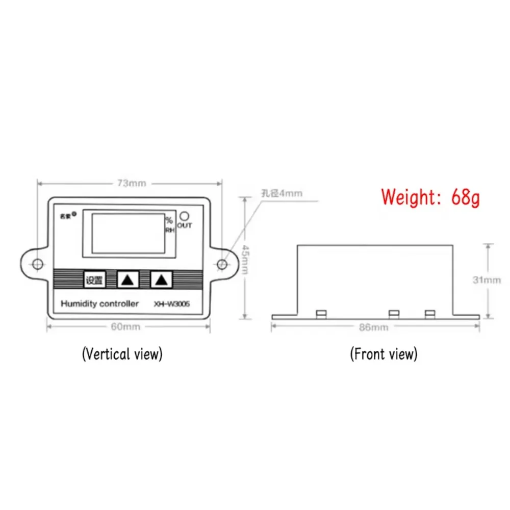 12V 24V 220V XH-W3005 Digital Humidity Controller  Humidistat Hygrometer Humidity Control Switch Regulator + Humidity Sensor