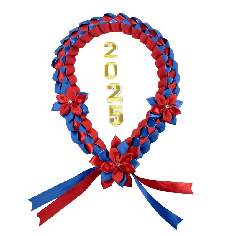 2025 graduation lei with floral decorations and customizable logo colors is perfect for graduation ceremonies and holiday party