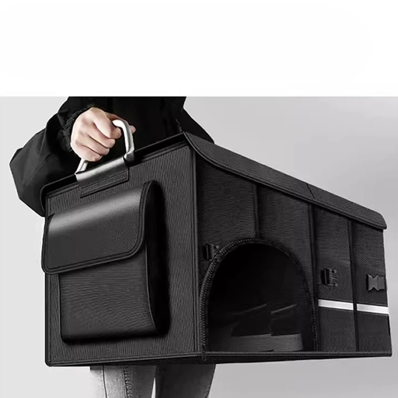 Foldable Trunk Storage Box Waterproof Oxford Cloth 110L Large-Capacity Car Organizer for Camping/Fishing Easy to Carry